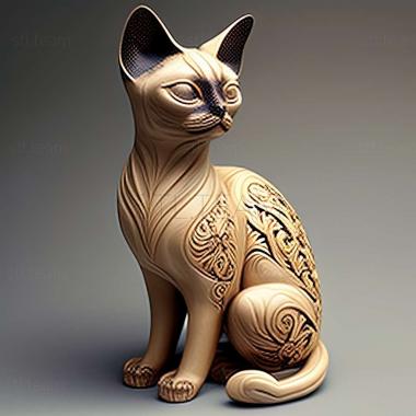 3D model Siamese cat (STL)